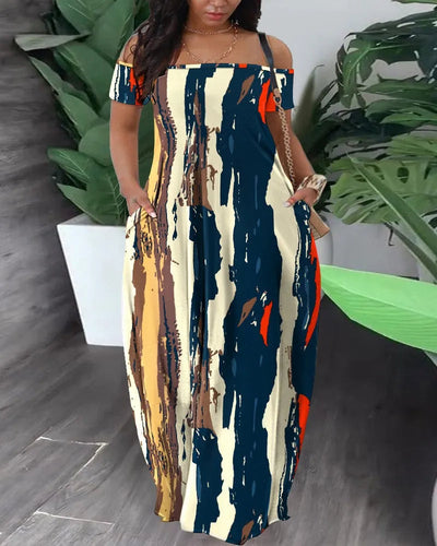 Tanya - Plus Size Safari Kleid Farbenfroh