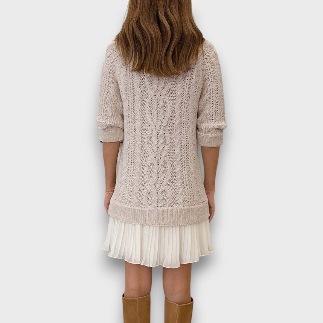 Valentina – Strickkleid mit Tüllsaum