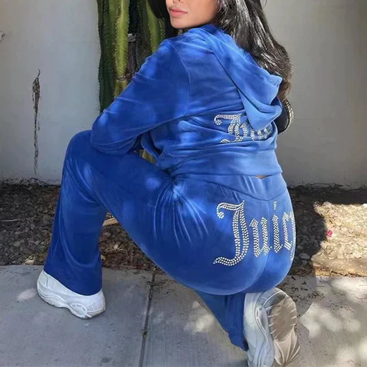 Eleganter Vintage-Samt-Trainings- & Jogginganzug für Damen | Perfekt für lässige Tage