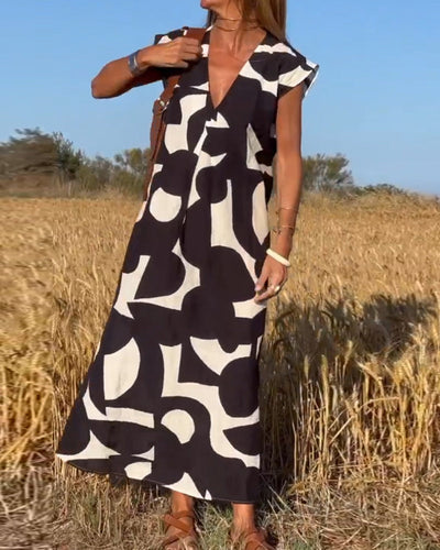 Camillechic™ – Damen Kleid Hochzeitsgast Mit Elegantem V-Ausschnitt
