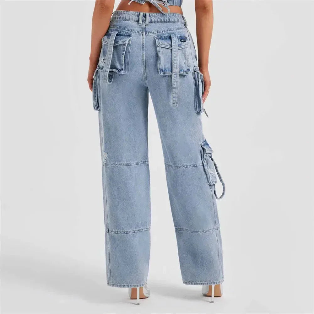 Cargo-Jeans | Lässiger Streetstyle | Weites Bein