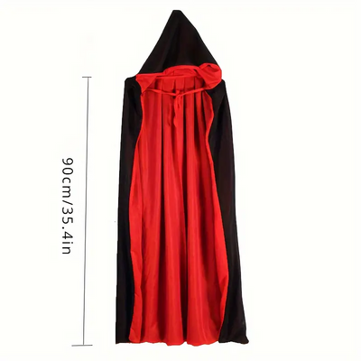 BloodMoon Vampir Mantel – Schwarzer & roter Halloween Umhang