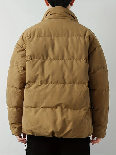 Warme Baumwoll Bandkragen Zip-Up Winterjacke Für Herren | Perfekt für Outdoor-Aktivitäten