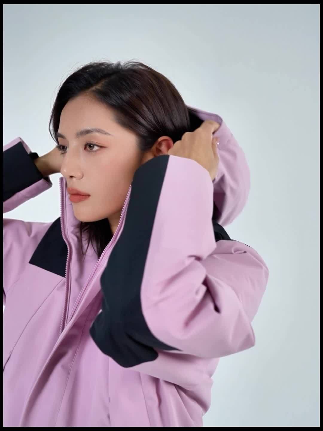 Elegante Wasserdichte Fleece Winterjacke mit Kapuze für Damen | Perfekt für Outdoor-Aktivitäten