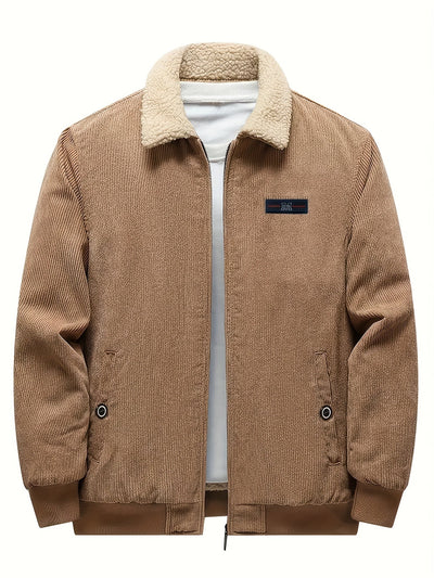Lässige Mit Etikett Patch Fleece Gefütterte Winterjacke Für Herren | Perfekt für Outdoor-Aktivitäten