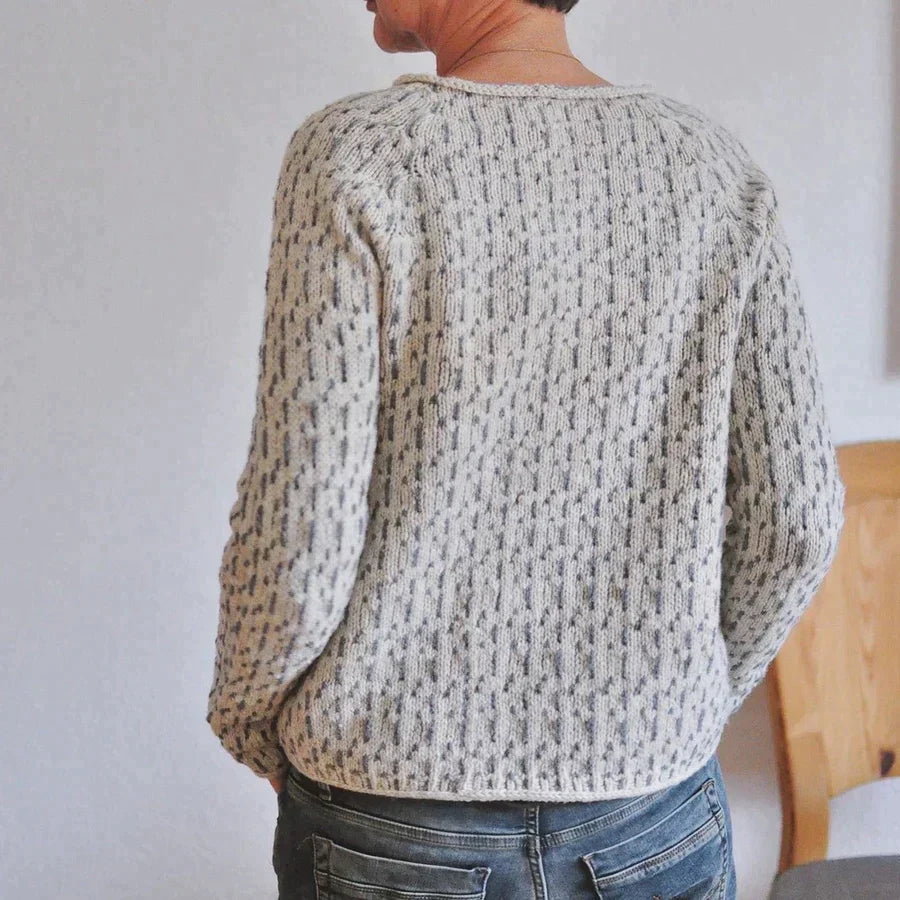 Eleganter Gestrickter Baumwoll O-Ausschnitt Pullover Für Damen | Perfekt für lässige Tage