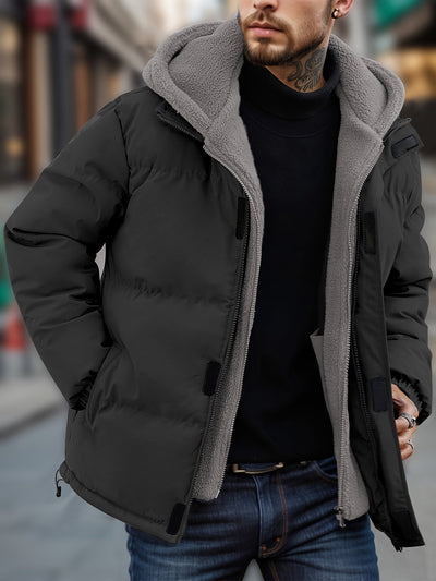 Lässige Kapuzen Daunen-Alternative Winterjacke Mit Taschen Für Herren | Perfekt für den Alltag