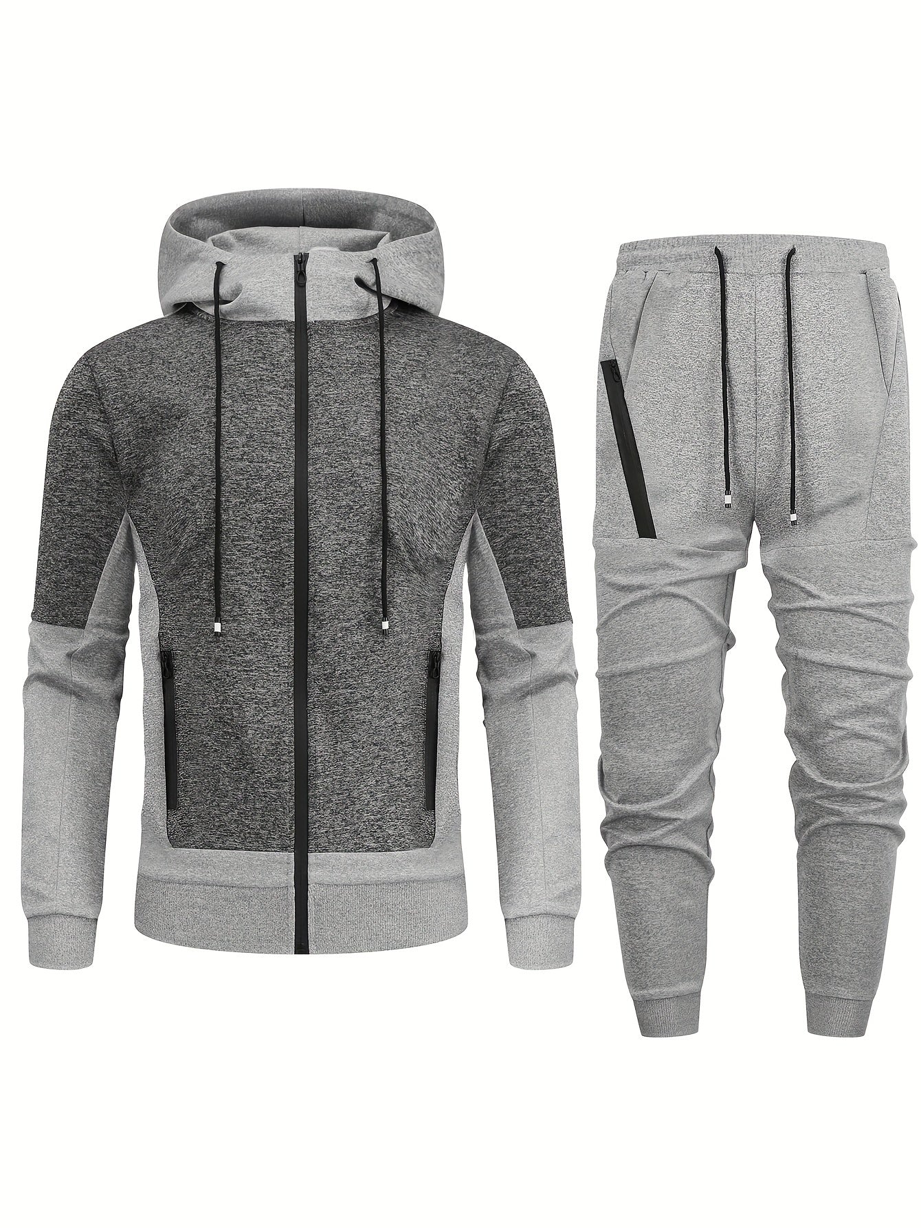 Casual Vollständiger Reißverschluss Hoodie Und Jogginghose Trainingsanzug Für Herren | Perfekt für Freizeitaktivitäten