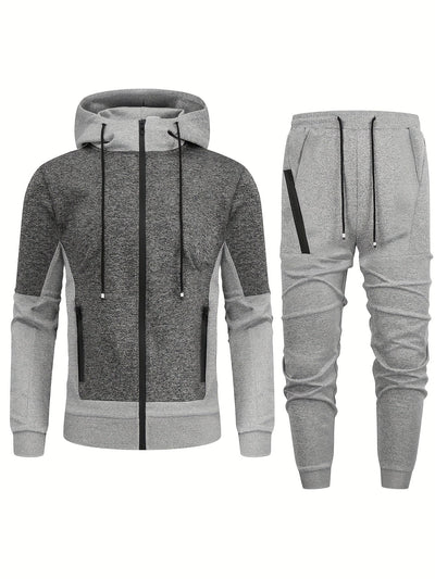 Casual Vollständiger Reißverschluss Hoodie Und Jogginghose Trainingsanzug Für Herren | Perfekt für Freizeitaktivitäten