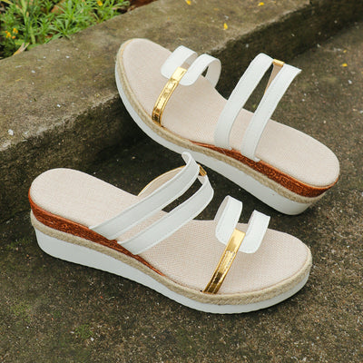 ChicStride™ – Modische Colorblock Wedges Sandalen für den perfekten Sommerlook