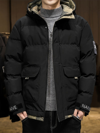 Stilvolle Tarnung Kapuzen-Winterjacke Für Herren | Perfekt für Outdoor-Aktivitäten