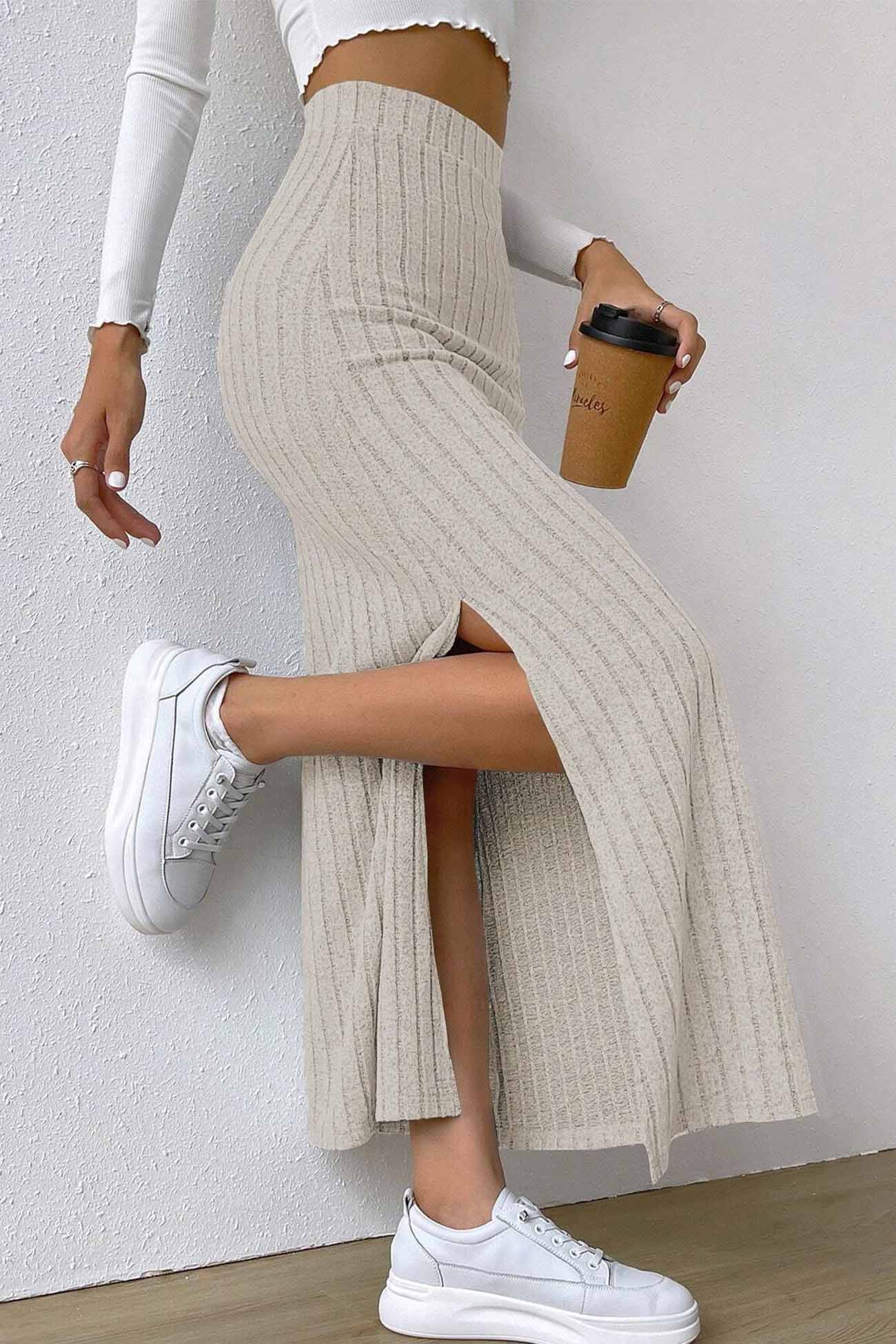 Ilven - Elegant Vielseitig Komfortabel. – Der gestrickte Rock mit Schlitz