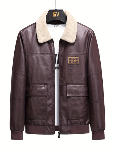 Warme Fleece PU Leder Winterjacke Für Herren | Perfekt für Outdoor-Aktivitäten