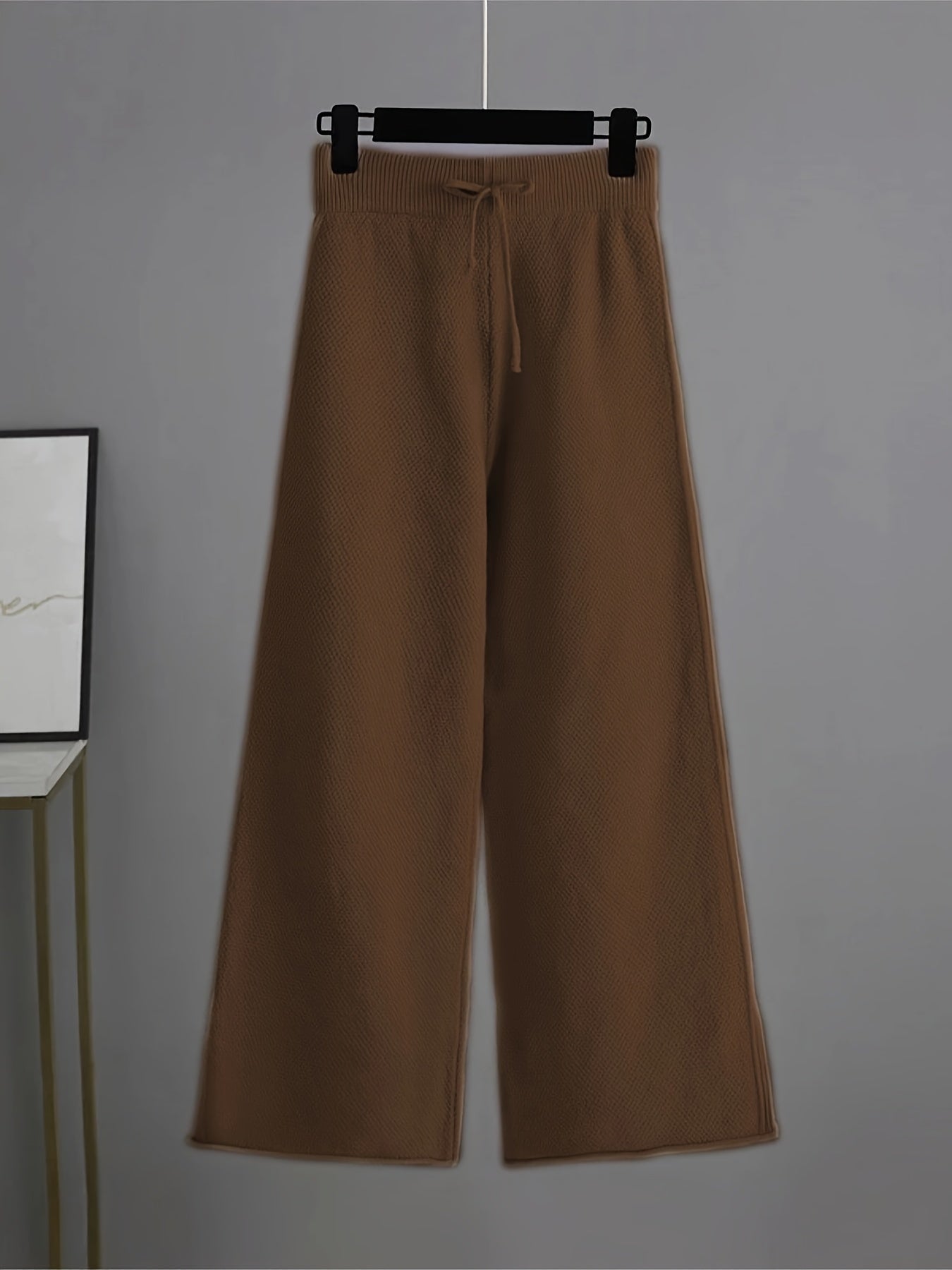 Bequemer Pullover In Einfarbigem Strick & Weitgeschnittene Jogginghose Für Damen | Ideal für Herbst/Winter