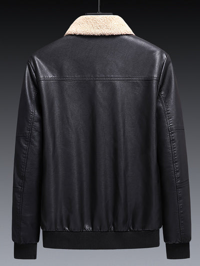 Warme Fleece PU Leder Winterjacke Für Herren | Perfekt für Outdoor-Aktivitäten