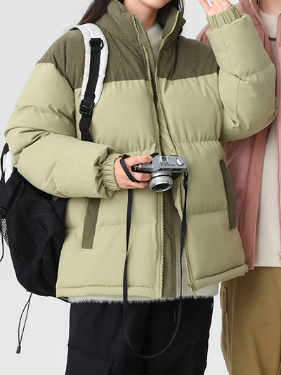 Stilvolle Trendige Colorblock Puffer-Winterjacke Für Herren | Perfekt für Outdoor-Aktivitäten