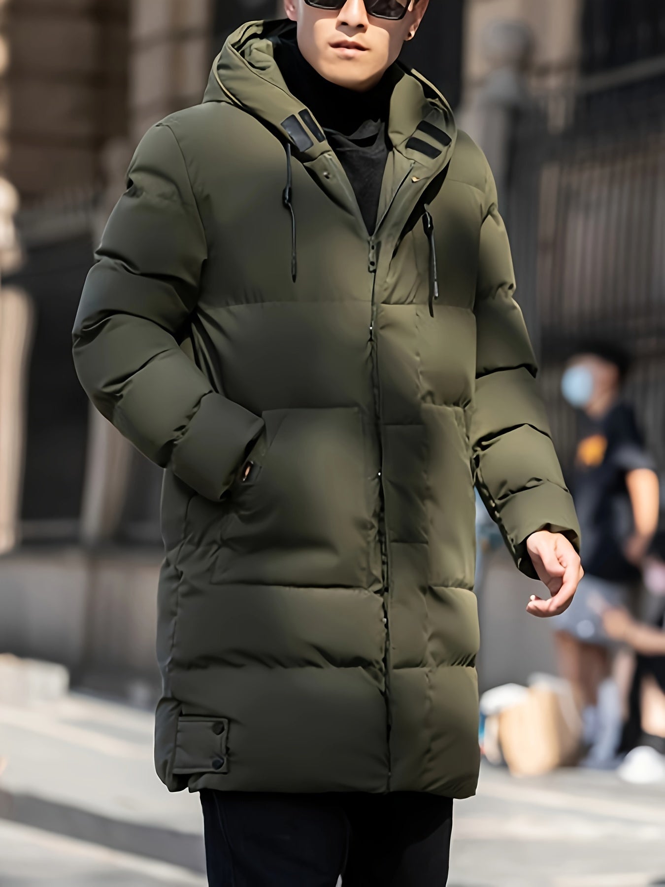Casual Lange Kapuzen Puffer Winterjacke Für Herren | Perfekt für Wintertage