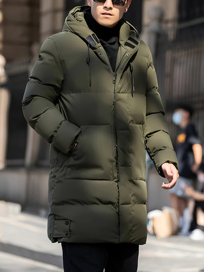 Casual Lange Kapuzen Puffer Winterjacke Für Herren | Perfekt für Wintertage