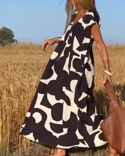 Camillechic™ – Damen Kleid Hochzeitsgast Mit Elegantem V-Ausschnitt