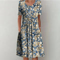 Blau mit Blumen