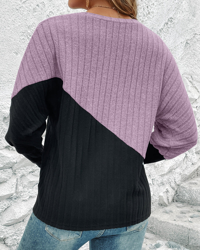 Eleganter Baumwollpullover Mit Halber Farbe Für Damen | Ideal für Jede Jahreszeit