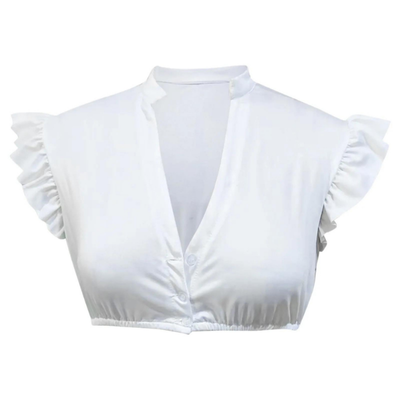 Damen Dirndl Bluse Oktoberfest | Weiß und Traditionell
