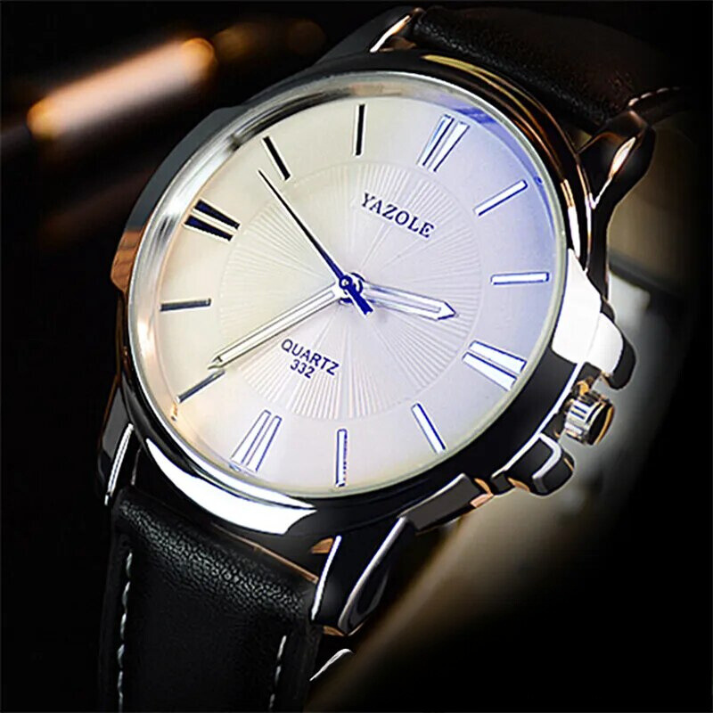 van Baerle® - Luxuriöse Blaues Glas Lederuhr