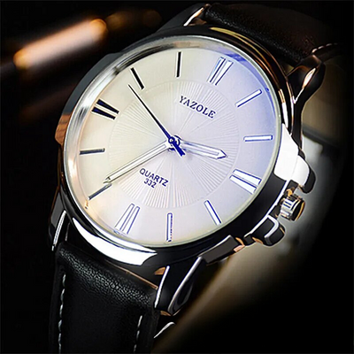 van Baerle® - Luxuriöse Blaues Glas Lederuhr