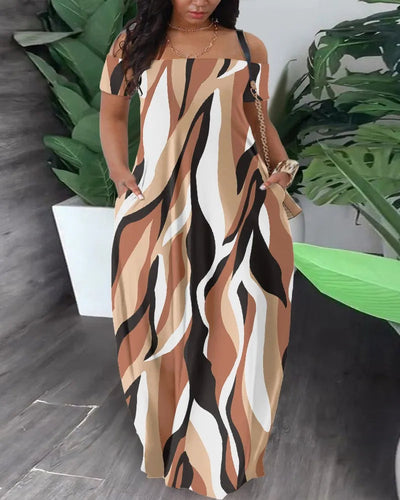 Tanya - Plus Size Safari Kleid Farbenfroh