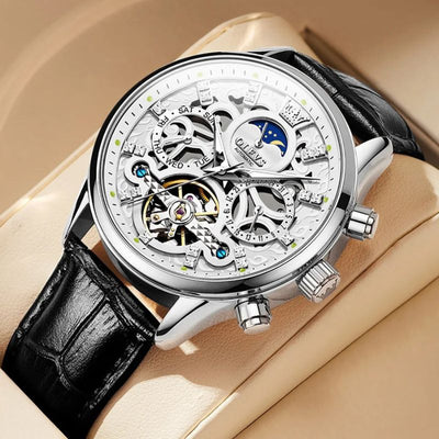 van Baerle® - Mechanische Automatikuhr mit Lederarmband