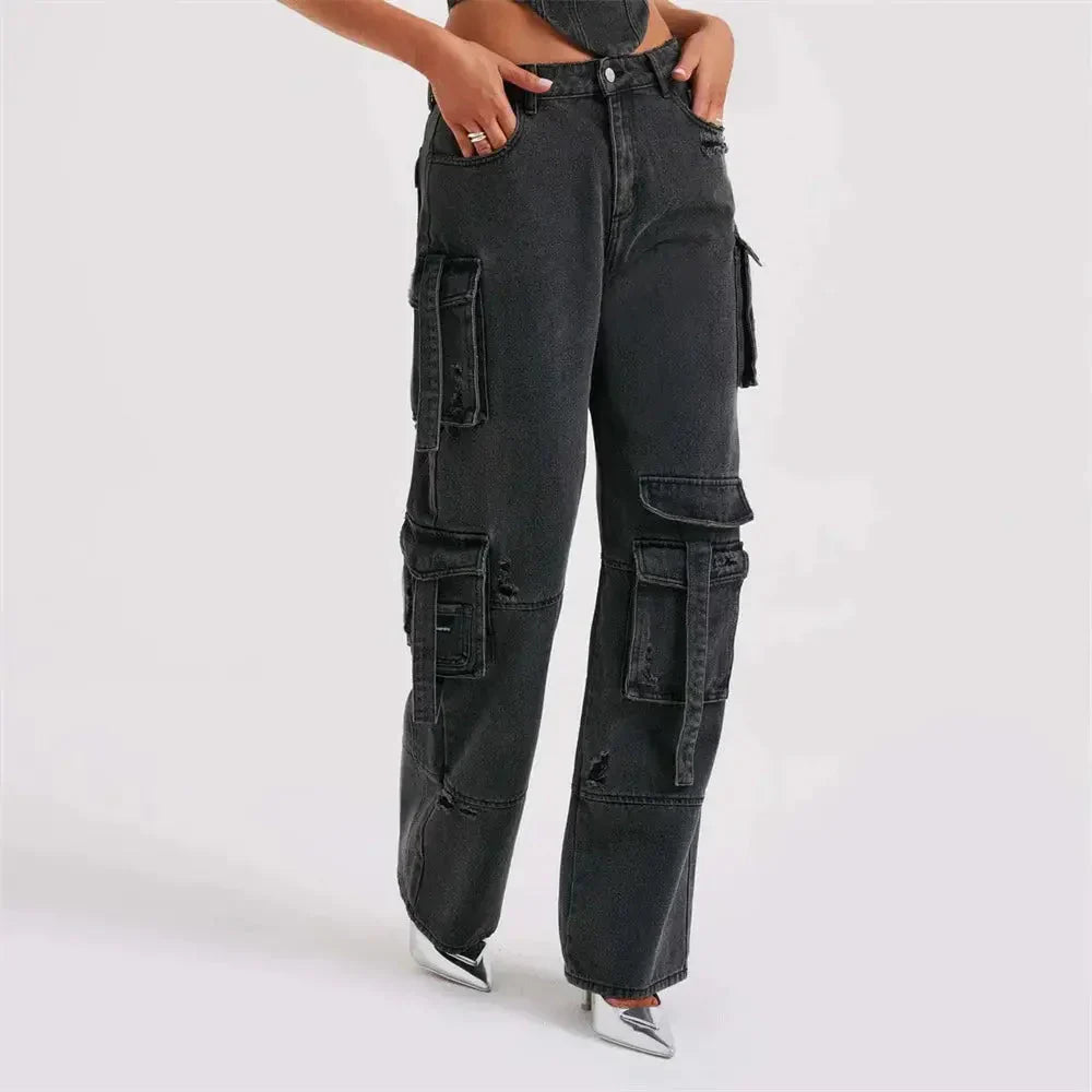Cargo-Jeans | Lässiger Streetstyle | Weites Bein