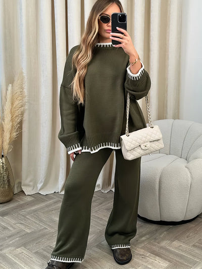 Strick-Set mit Pullover | Weite Hose | Lässiger Komfort
