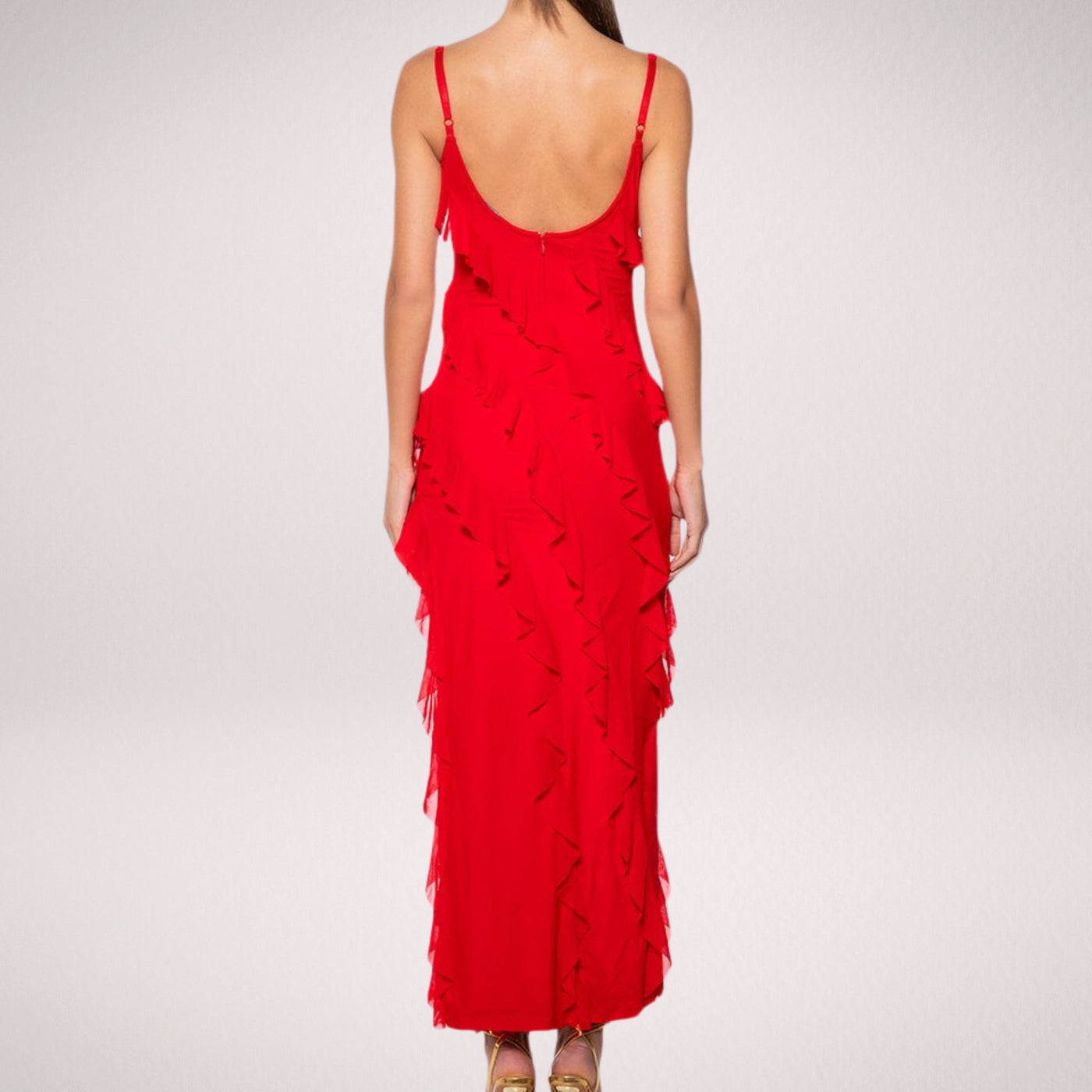 BelleRuffle™ – Elegantes Langes Damenkleid mit Volants