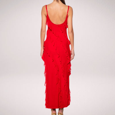 BelleRuffle™ – Elegantes Langes Damenkleid mit Volants