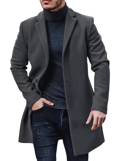 Elegante Einreiher Winterjacke Für Herren | Ideal für Winter