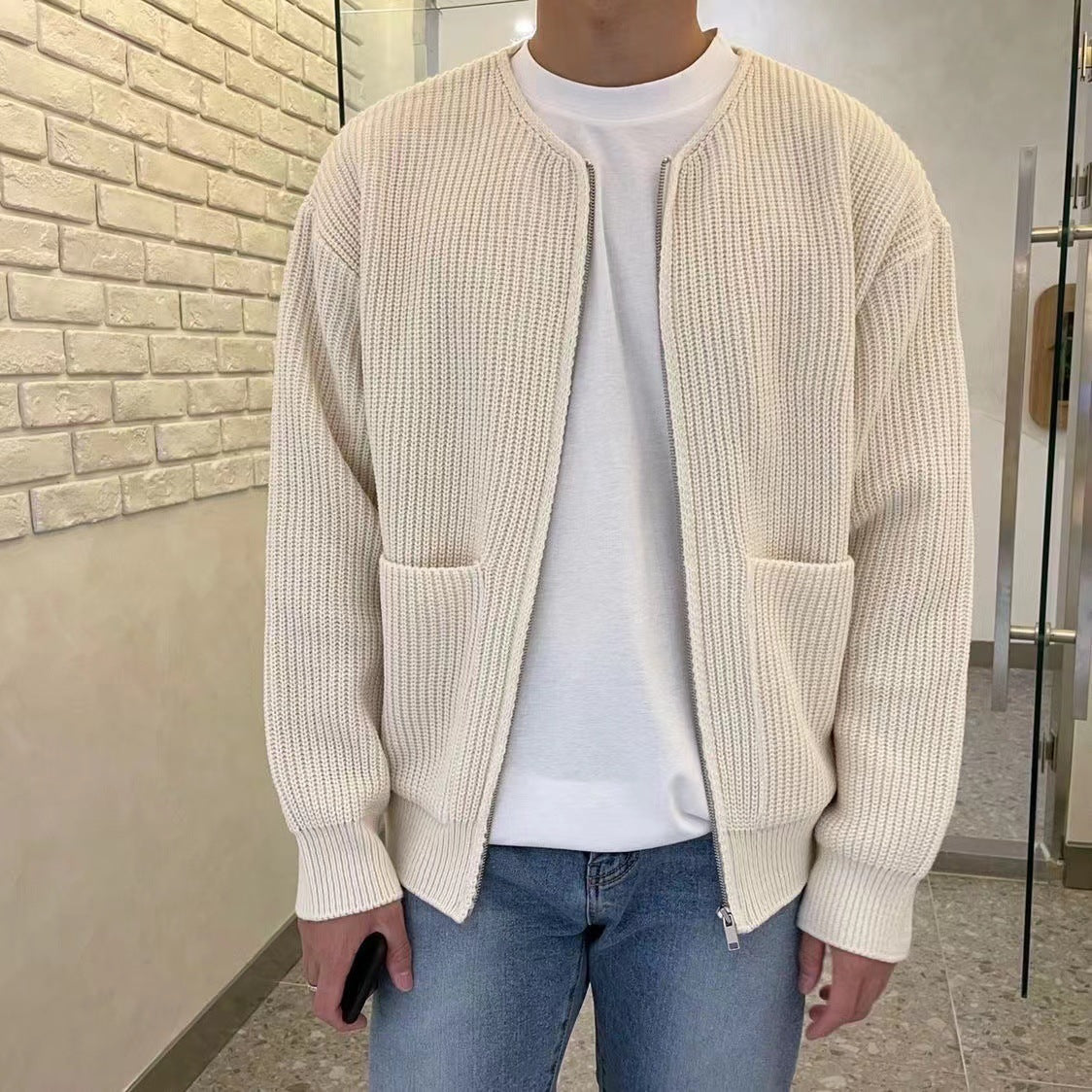 Strickjacke mit entspanntem Schnitt für Herren