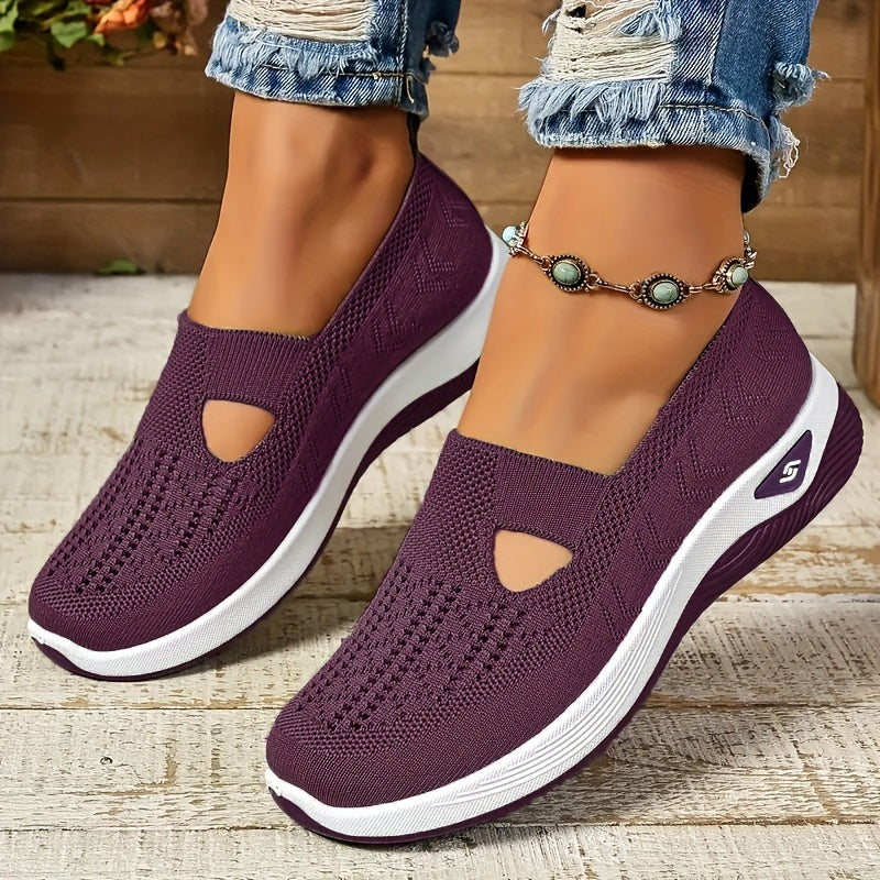 Modische Leichte Strick-Cut-Out Sneaker für Damen | Perfekt für lässige Tage