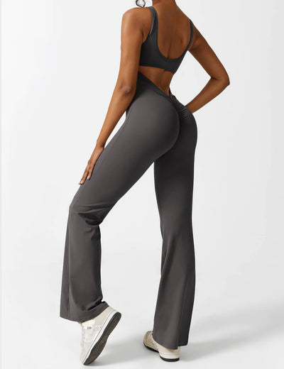 Ausgestellter Jumpsuit mit V-Rücken für Damen