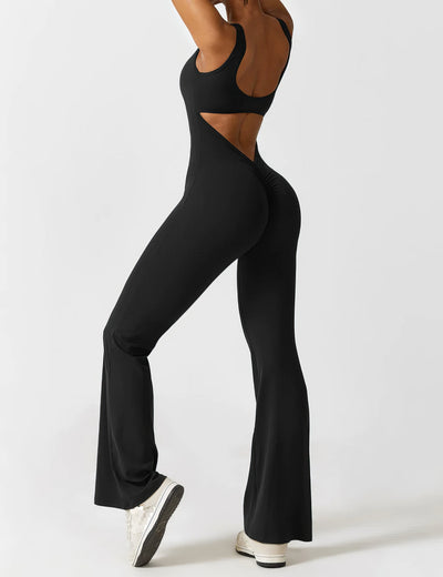 Ausgestellter Jumpsuit mit V-Rücken für Damen