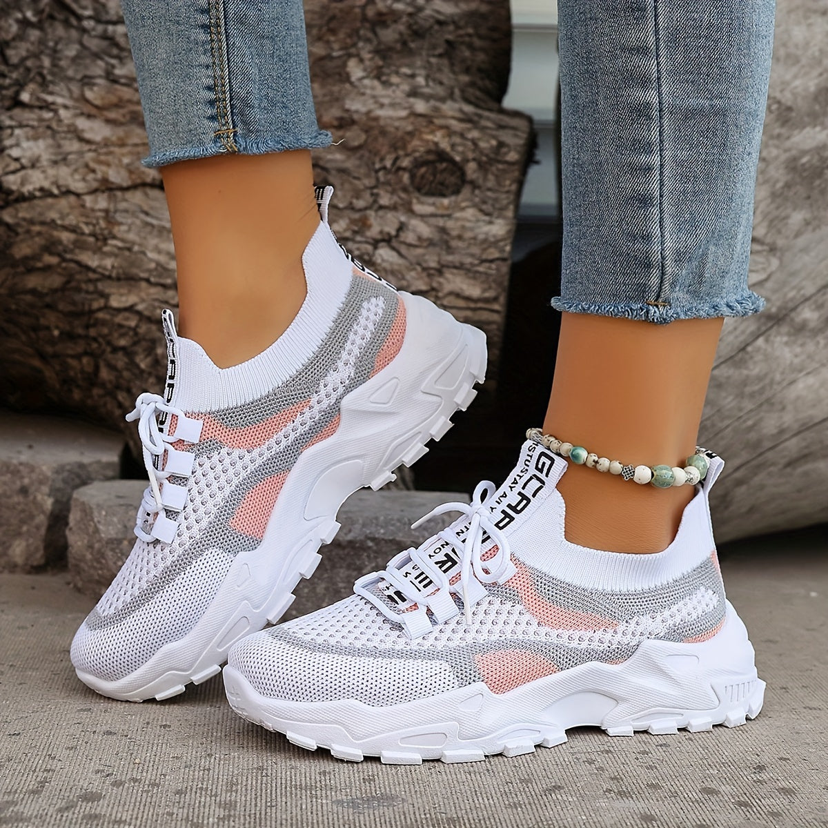 Elegante Colorblock Strick-Sneakers für Damen | Perfekt für Casual Days