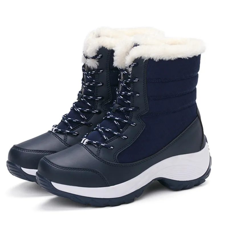 Wasserdichte Damen-Winterstiefel mit Kunstfellfutter – Warm, Rutschfest und Robust für kalte Tage