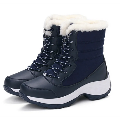 Wasserdichte Damen-Winterstiefel mit Kunstfellfutter – Warm, Rutschfest und Robust für kalte Tage