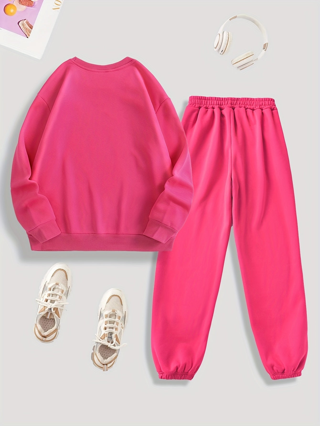 Bequemer Pullover Mit Langem Ärmel Und Plüschfutter & Jogginghose Für Damen | Ideal für Herbst/Winter