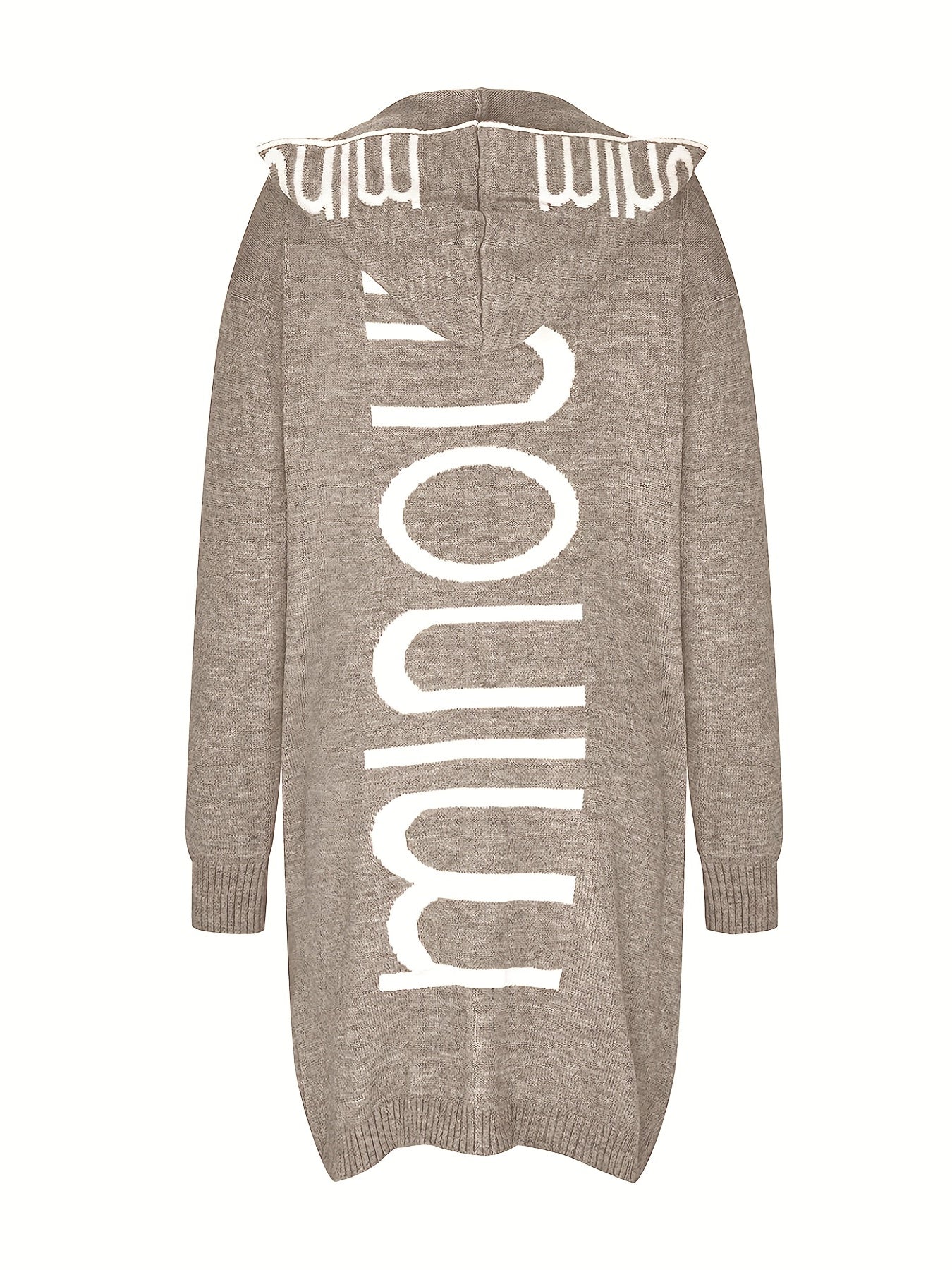 Stilvolle Kapuzen Strickjacke Mit Print Für Damen | Perfekt für Alltag
