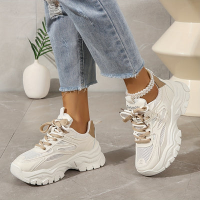Stylische Mesh-Chunky Sneakers für modebewusste Damen | Perfekt für Casual Tage