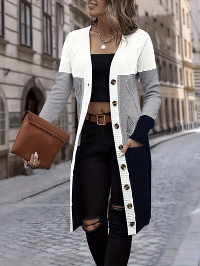 Stilvoller Ein-Knopf Wolle Strickcardigan für Damen | Perfekt für den Alltag