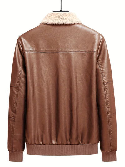 Warme Fleece PU Leder Winterjacke Für Herren | Perfekt für Outdoor-Aktivitäten