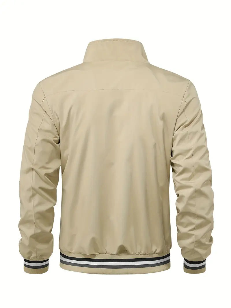 Stanton - Lässige Stehkragen Zip Up Jacke
