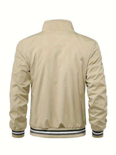 Stanton - Lässige Stehkragen Zip Up Jacke