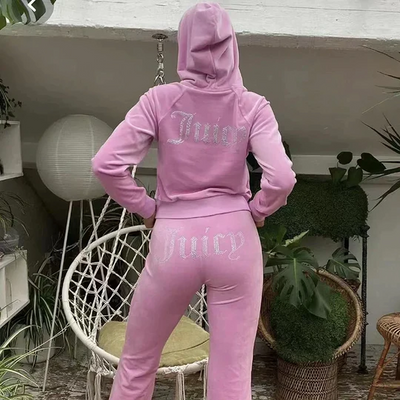 Eleganter Vintage-Samt-Trainings- & Jogginganzug für Damen | Perfekt für lässige Tage